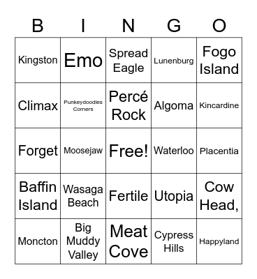 Westhill Rd Canada Day Bingo Card