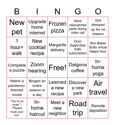 BB Trial Quarantingo Bingo Card