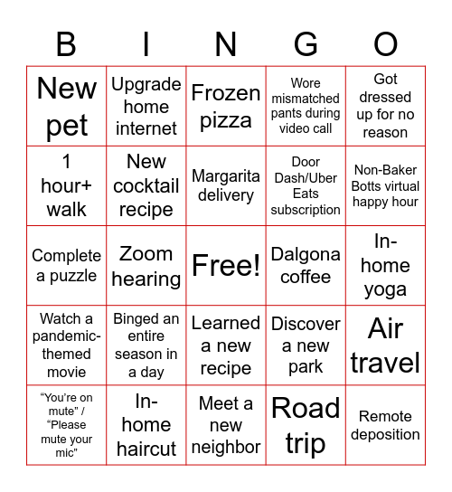 BB Trial Quarantingo Bingo Card