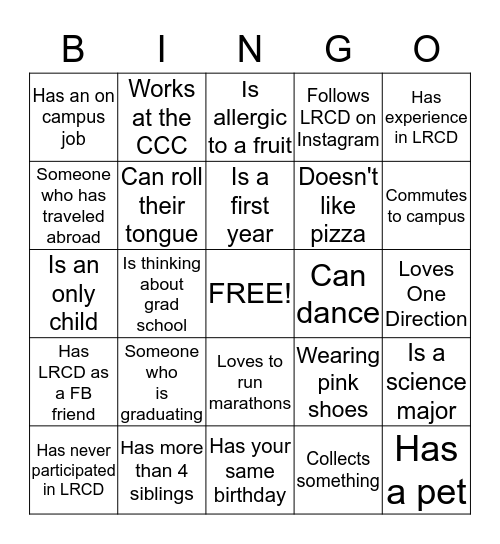 La Raza Cultural Days Bingo Card