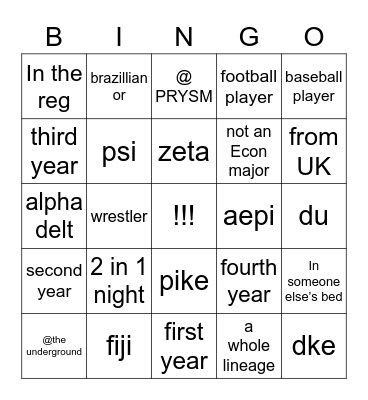 Uk what to do Bingo Card
