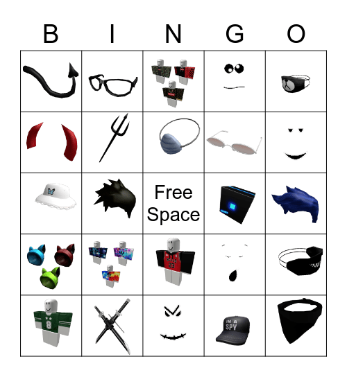 Roblox Bingo Card