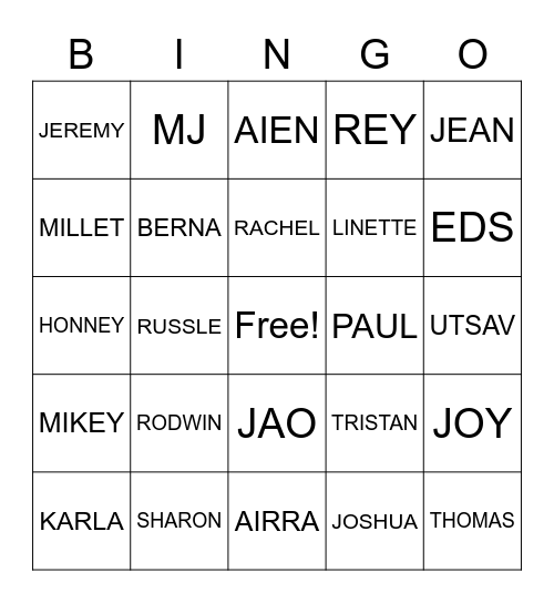 EM BINGO Card