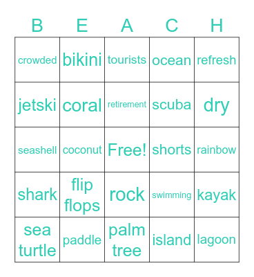 BEACH BINGO Card