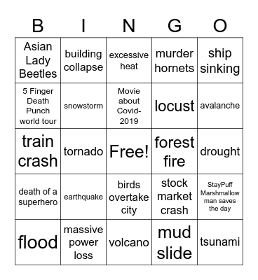 2020 Bingo Card