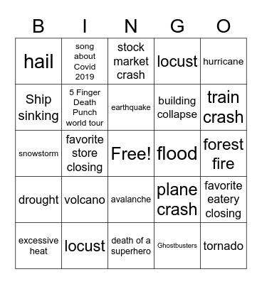2020 Bingo Card