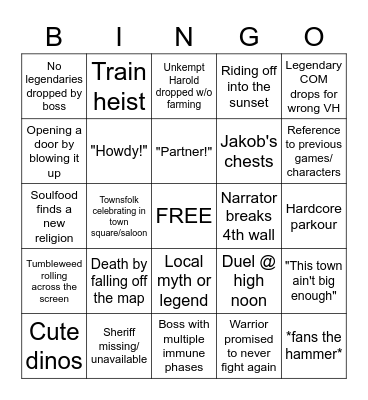 BL3 DLC3 Bingo Card