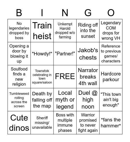 BL3 DLC3 Bingo Card