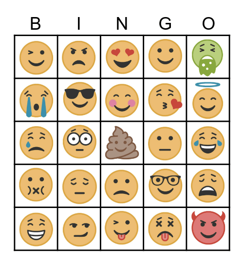 Emoji Bingo Party!!! Bingo Card