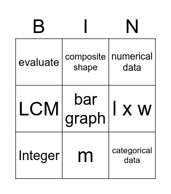 7S Maths Bingo Card