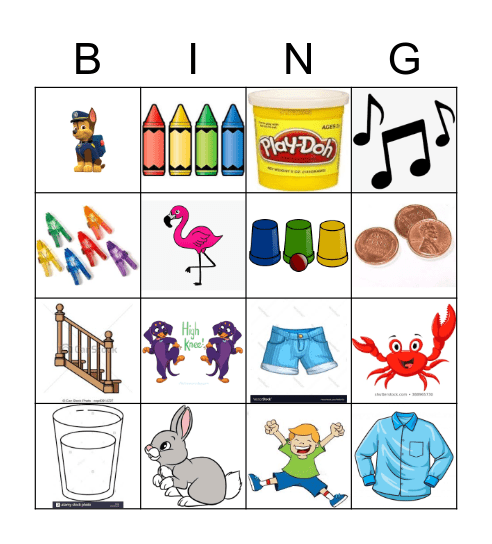 Teddy's Exercise BINGO Card