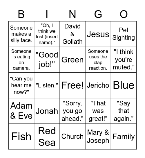 NC Fun Night Bingo Card