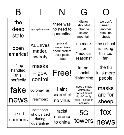 our peers say the darndenest things: covid edition Bingo Card