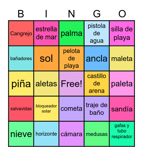 BINGO DE VERANO Bingo Card