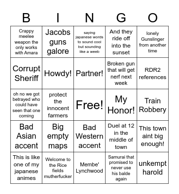 bl3 bob bingo Card