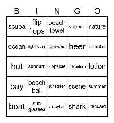 CSS Summer Bingo Card