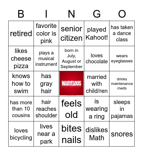 #marv35 Bingo Card