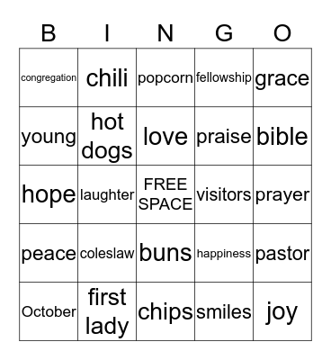 "Family and Friends Fun Day" Bingo Card