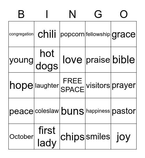 "Family and Friends Fun Day" Bingo Card