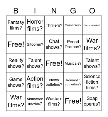 Do you like__________? Bingo Card