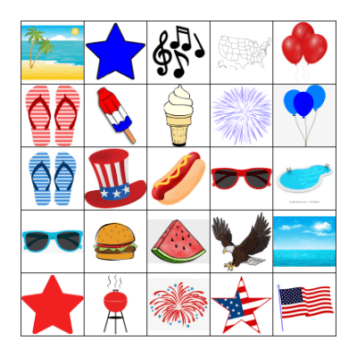 4th of July Bingo Card