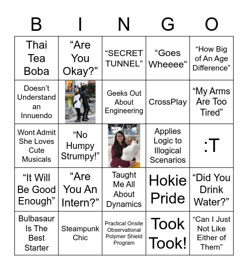 Rosaline Bingo Card