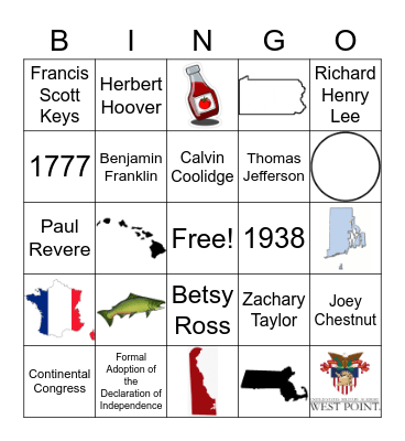 4th of July Freedom Bingo Card