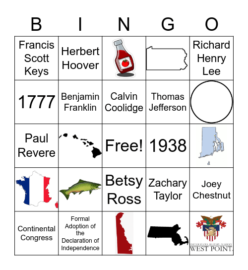 4th of July Freedom Bingo Card