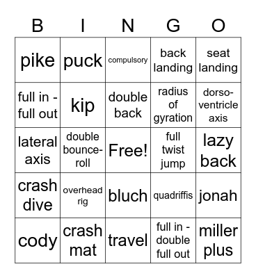 Inspire Family Bingo Card