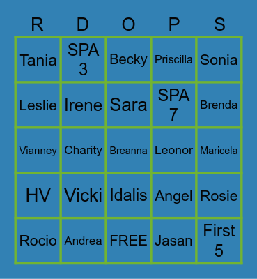 Home Visiting Bingo Card