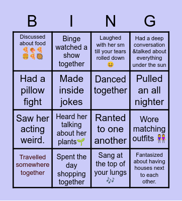 Shaily's Birthday bingo Card