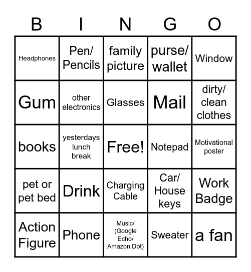 Things at your Virtual Workspace Bingo Card