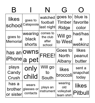 Bingo Card
