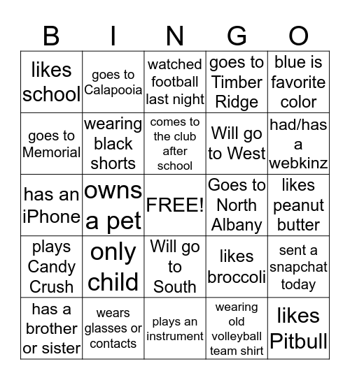 Bingo Card