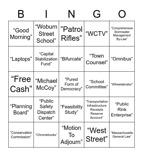 Wilmington Apple Bingo Card