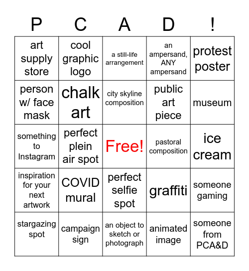 PA is GREEN!! Road Trip Bingo Card