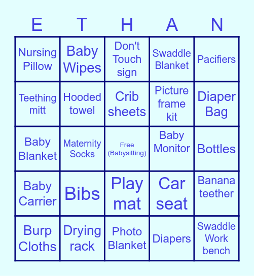Baby Ethan Bingo! Bingo Card