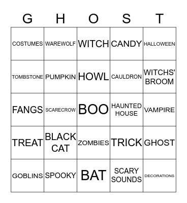 H A L L O W E E N Bingo Card