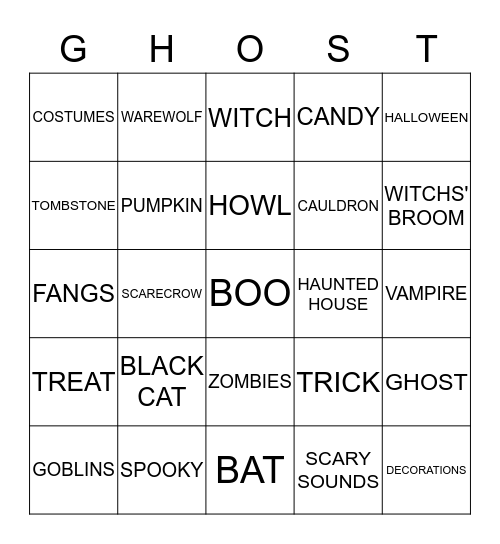 H A L L O W E E N Bingo Card