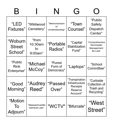 Wilmington Apple Bingo Card