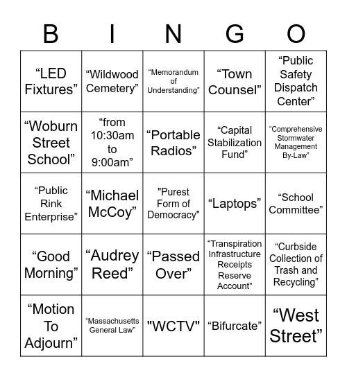 Wilmington Apple Bingo Card