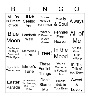 July 1st Bingo Card