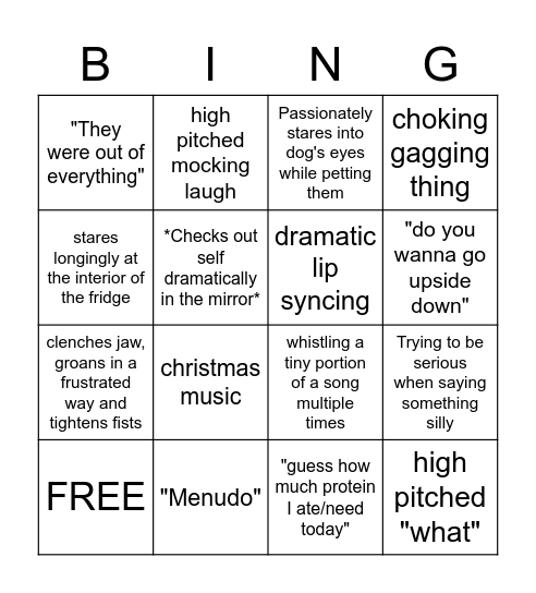 Ethanisms Bingo Card