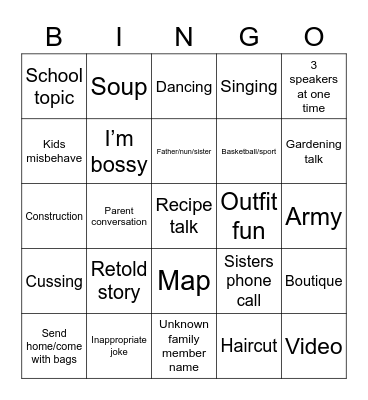 Nienaber Bingo Card