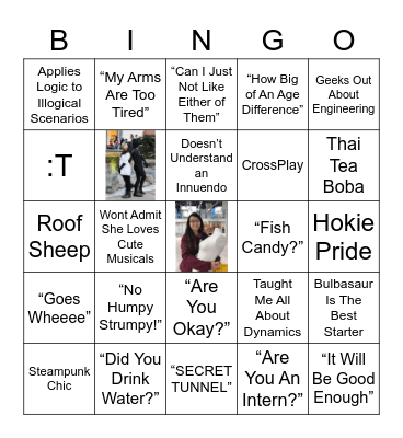 Rosaline Bingo Card