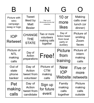 IOP Twitter Bingo Card