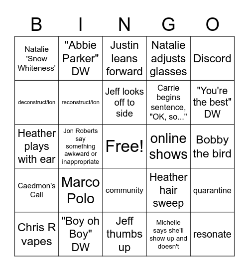 Derek Webbingo Card