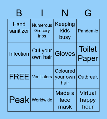 COVID GAME Bingo Card