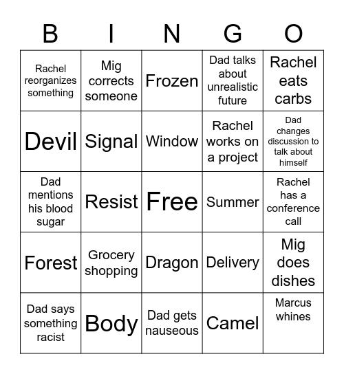 open vs closed Bingo Card