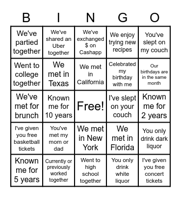 My Ace Bingo Card